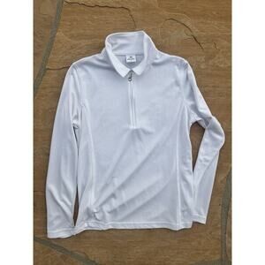 Daily Sports White Long Sleeve Quarter Zip Golf Pullover Top Womens Size M